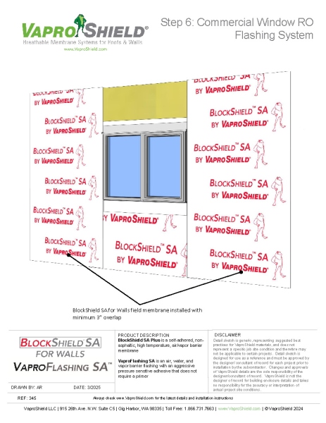 VaproFlashing SA Commercial Window RO Flashing Sequence with BlockShield